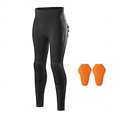お買い得  メンズショートパンツ・タイツ・パンツ-女性用 サイクリングタイツ サイクリングパンツ ダウンヒルジャージー 長袖 マウンテンサイクリング ロードバイク 冬 秋 ブラック / オレンジ 純色 バイク 保温 反射性トリム 伸縮性 ウィンタースポーツ 快適 スポーツ 衣類