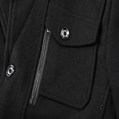 economico Trench da uomo-Per uomo Cappotto Invernale Cappotto di lana Cappotto Trench All'aperto Casuale Autunno Inverno Misto lana Calore Termico Capispalla Abbigliamento Moda Streetwear Semplice Tasca Collo ripiegato