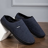 economico Ciabatte e infradito da uomo-Per uomo Pantofole &amp; Infradito Pantofole di peluche Foderato in pile Camminata Casual Quotidiano Pelle sintetica Caldo Confortevole Mocassino Nero Blu Inverno