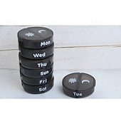 baratos armazenamento de bagagem e viagem-Organizador de comprimidos semanal para 2 doses diárias com estojo em couro PU, caixa organizadora de comprimidos para 7 dias, ideal para viagens - dispensador portátil de comprimidos AM/PM para