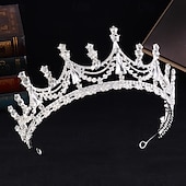 abordables Tiara &amp; Coronas-Tiaras de la corona Vestimenta de Cabeza Legierung Boda Cumpleaños Elegante Con Cristal Celada Sombreros