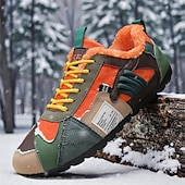 billiga Vardagssneakers-Herr Sneakers Fleecefoder Löpning Promenad Ledigt PU Läder Bekväm Halksäker Andningsfunktion Korta stövlar / ankelstövlar Snörning Mörkröd Orange Grön Sommar Vår Höst
