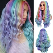 cheap Carnival Wigs-Carnival Wig 2026 Red Black Blue Curly Long Synthetic Festival Wig Mardi Gras Parade Cosplay Costume Hair for Women