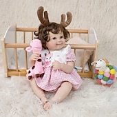 economico Bambole Reborn-Bambole Reborn - Bambola Realistica da 22 Pollici Ragazza con Corpo Morbido e Capelli Ricci Biondi Sveglia Bebe Reborn di Silicona Bambole di Vita Reale con Scatola Regalo per Bambini di 3 Anni