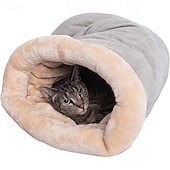 abordables Litières et couvertures pour chiens-Lit-niche auto-chauffant 4 en 1 pour chat, cachette douillette pour dormir