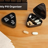 levne úschovna zavazadel a cestování-Týdenní organizér na léky 3krát denně, 7denní trojúhelníková krabička na léky s 21 přihrádkami, plastové pouzdro na léky z polypropylenu na ráno, poledne a večer, snadno otevíratelný týdenní držák na