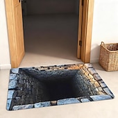 Χαμηλού Κόστους Τελαμότες-3D Οπτική Ψευδαίσθηση Χαλούμι Κίνδυνος Σαλάτας Μη Ολισθηρή Σχέδιο Τρύπας Στροβιλισμού για Είσοδο Αίθουσα Μπάνιο Σκαλοπάτια Εσωτερικού Εξωτερικού Διότιμον Γη Γρήγορη Στεγνή Απορροφητική 20 x 31 ίντσες