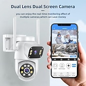 cheap Indoor IP Network Cameras-Outdoor Surveillance Camera 360 Pan-Tilt WiFi 4MP Full HD Audio/Visual Alarms &amp; Light Motion Detection IP66-Rated Night Vision 10x Zoom Two-Way Audio SD Card/Cloud Storage Super Easy Installation