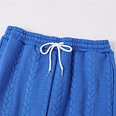 cheap Joggers-Men's Sweatpants Joggers Trousers Casual Pants Jacquard Drawstring Elastic Cuff Plain Comfort Breathable Full Length Outdoor Casual Daily Vacation Sports Blue Black Stretchy