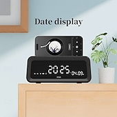 cheap Speakers-K3  Portable Wireless Speaker and Alarm Clock Bass 40-Hour Battery Life Dual-Mode Phone Stand/Bracket TF Card Player -C Dual Speakers Low Power Mode Compatible with Mobile Devices - Black/Whi