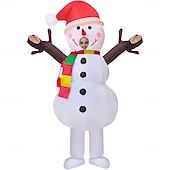 cheap Adult Costumes-Snowman Inflatable Christmas Costume Blow up Men&#039;s Women&#039;s Novelty Funny Adults Christmas New Year Performance Party Onesie