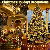 cheap Plug String Lights-Tree Decorative Lights Fairy String Lights Green PVC Copper Wire Lights Indoor and Outdoor Waterproof Courtyard Party Festival Wedding Decoration 8 Functions Low Voltage Plug in