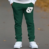  Unisexe Garçons 3D Graphique 67 Pantalons Pantalons de survêtement Printemps Automne Streetwear Basique Enfants 4-12 ans Extérieur Sport Occasionnel Coupe régulière