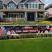  Флаг 250-летия размером 120" x 20" Америка 1776-2026 США 250 лет праздничные принадлежности патриотические украшения для дома Семиквинтессенциаль