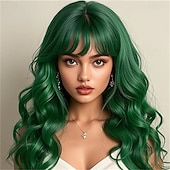 Недорогие Карнавальные парики-Карнавальный парик 2026 Фиолетовый Зеленый Оранжевый Кудрявый Волнистый Длинные Синтетический фестивальный парик Вторник на масляной неделе Парад Волосы для косплей-костюма для Женский