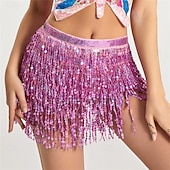 levne Oblečení na břišní tance-Samba Dancewear břišní taneční sukně s třásněmi rave sukně sukně s flitry hip šátek na festivaly kostým pro představení