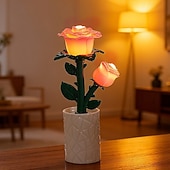 cheap Nursery Night Lights-Flower Light, Rose Freesia Desk Decor,Bedside Lamps LED Night Light,for Desk Bedroom Bedside Nightstand Home Decor Office Dorm Apartment Party Birthday Christmas
