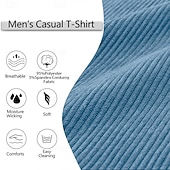 economico T-shirt in velluto a coste-Per uomo Maglietta Camicia di Velluto a Coste Camicia a Maniche Lunghe Manica Lunga Henley Primavera Autunno Inverno Semplice Striscia di Fossa Moda Designer Essenziale Puro Vacanza Streetwear Casuale