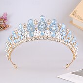 abordables Tiara &amp; Coronas-Tiaras de la corona Vestimenta de Cabeza Legierung Boda Cumpleaños Elegante Estilo lindo Con Cristal Celada Sombreros