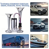 levne Nářadí a vybavení-Píšťalka pro modely vlaků, super hlasitá dvoutrubková klaksonová sada, klakson s kompresorem, vhodná pro jakékoli 12V vozidlo, super hlasitá klaksonová sada pro auto. Vhodná pro obytná vozidla, SUV,