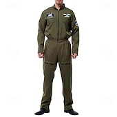 voordelige Beroep en Uniform Kostuums-Fancy kostuum Jumpsuit Uniform Piloot Astronaut Cosplay Kostuum Volwassenen Voor heren Halloween Carnaval Feest Prestatie Aankleden