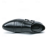 abordables Zapatos de monje-Zapatos monk strap para hombre en negro y dorado con estampado de cocodrilo: piel sintética de primera calidad, diseño de lujo con doble hebilla, perfectos para eventos formales, bodas y ocasiones de negocios.