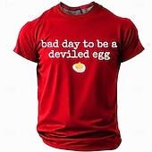 economico Magliette divertenti da uomo-Per uomo Maglietta Divertente Uova Girocollo Abbigliamento Stampa 3D All'aperto Ufficio Streetwear Manica Corta Moda Quotidiano Classico