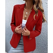 cheap Blazers &amp; Suits-Women's Suits Comfortable Buttons Elegant Fashion Daily OL Style Plain Formal Vacation Office Office / Career Regular Notch Lapel Regular Fit Long Sleeve Outerwear Black White Pink Summer Spring