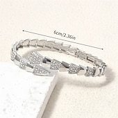 levne Náramky-Zirkon Retro Had Elegantní Módní Přizpůsobeno Moderní Chrome Náramek šperky Stříbrná / Zlatá Pro Svatební Párty Zásnuby Maturitní ples