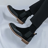 preiswerte Chelsea -Stiefel-Braune Chelsea-Boots aus Kunstleder für Herren – stilvoll und elegant, perfekt für Business Casual, formelle Anlässe und den Alltag.