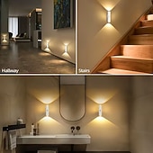 tanie Dekoracyjne światła-1/4 sztuki podwójnej lampki nocnej z czujnikiem kociego oka, ładowanej przez USB, RGB, 3/7 trybów kolorów, płynne przyciemnianie, do sypialni, schodów, garderoby, salonów, reflektorów