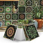 cheap Tile stickers-12pcs 3D Wall Tile Stickers Peel Stick 6x6 in, Thick PE Foam Crystal Mosaic, Waterproof Backsplash for Kitchen, Bathroom &amp; Home Decor, Metallic Wall Panels Gift Box