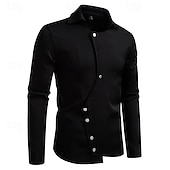 baratos Fantasias masculinas dos anos 1920-Loucos anos 20 Anos 20 Retro Vintage Blusa / Camisa Mafioso Padrinho Corte Justo Fantasia Homens Baile de Máscaras Traje de festa para noite Negócio / Cerimônia / Casamento Festa de Solteira Adulto