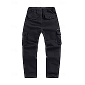 baratos Calças Cargo-Homens Calças Cargo Calças Bolso multi Tecido A Prova de Vento Vestível Comprimento total Ao ar livre Diário Acampar e Caminhar Roupa de rua à moda Exército verde Preto