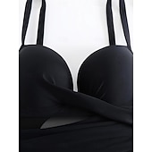 Недорогие Монокини-Женский купальник с одним куском сексуальный с вырезом монокини контролирующий живот высокая талия облегающий без спинки элегантный для отпуска однотонный цвет V-образный вырез без рукавов