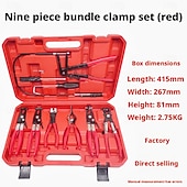 preiswerte Auto Reparaturwerkzeug-9-teiliges Hochleistungs-Schlauchschellenzangenset mit langem, drehbarem Arm und flexiblem Schlauchmechanismus – robuste Konstruktion, ergonomischer Griff, blaue Verpackung – für Kraftstoff, Öl,