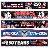  Флаг 250-летия размером 120" x 20" Америка 1776-2026 США 250 лет праздничные принадлежности патриотические украшения для дома Семиквинтессенциаль