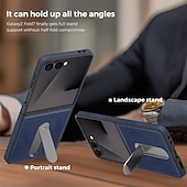 abordables Carcasas Samsung-teléfono Funda Para Samsung galaxia Z Flip 7 Z Flip 6 Z Flip 5 Z Flip 4 Z Flip 3 Funda Trasera adsorción magnética con Soporte Magnética Soporte de carga inalámbrica Retro ordenador personal Cuero de