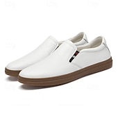 economico Scarpe Casual Slip-On-sneakers slip-on bianche da uomo | design minimalista ed elegante, facili da indossare e togliere | perfette per l'uso quotidiano, lo shopping e il tempo libero