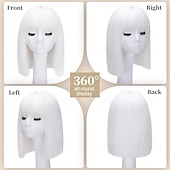economico Parrucche di Carnevale-Parrucca di Carnevale 2026 Biondo Nero Blu Liscio Ciocca Corto Parrucca sintetica da festival Martedì grasso Parata Capelli per costumi da cosplay per Da donna