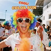 preiswerte Karnevalsperücken-Bunte, lockige Clownperücke in Regenbogenfarben für Erwachsene, perfekt für Karneval, Zirkuspartys, Halloween und Cosplay. &amp;Kostümveranstaltungen