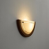 economico Luci da parete-lampada da parete in legno e vetro per interni