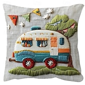 levne Hodte polštáře, vložky a kryty-2D plochý tisk vintage stan povlak na polštář digitálním potiskem dekorativní polštář na pohovku, ložnici, obývací pokoj, bytové dekorace