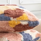 זול מרקם לזרוק כריות-כיסוי כרית קטיפה רך ססגוני כיסוי כרית נוי ספה בסלון חדר שינה כרית לזרוק עיצוב הבית 18x18 אינץ'