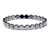 cheap Home Supplies-Men's Hematite Bracelet, Natural Stone Beaded Elastic with Stones, Minimalist Durable Everyday Casual Wear, for Formal Events &amp; Casual Attire, Year-Round Elegant Beaded Bracelet, Jewelry Gift