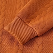 billiga Basic sweatshirts-Herr Jacquard Tröja Svart Vit Orange Kaki Grå Kinakrage Slät Strukturerad Sport &amp; Utomhus Ledigt Dagligen Streetwear Häftig Sportkläder Vår &amp; Höst Kläder Pull Tröjor