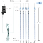 halpa Sähkökäyttöinen-2-in-1 meteoriparven valosarja 30 cm * 16 putkea 384 led-helmeä sisä- ja ulkotiloihin sisäpihalle, puutarhaan, parvekkeelle, kuistille, räystäille, hääjuhla-tunnelmaan, koriste-valosarja matalajännitteiseen turvalliseen pistorasiaan