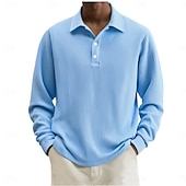 economico Polo classica da uomo-Per uomo Camicia di Velluto a Coste Testurizzato Casuale Sportivo Bavero Manica Lunga Moda Essenziale Blocco di colori Semplice Bottoni Caldo Autunno Primavera &amp; Autunno Autunno &amp; Inverno Vestibilit