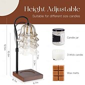 billige nattbordslampe-Lysvarmerlampe med timer Blomsterlyslamper med 2 pærer Høydejusterbar lysvarmer Vintage hjem soveromsinnredning Husvarmende svart