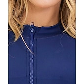 cheap One Pieces Rash Guards-Women's Full Body Rash Guard One Piece Surfing Suit Color-blocking with Built in Bra  UPF 50+ Tummy Control Long Sleeve Diving Suit Surfing Canoeing Snorkeling Winter